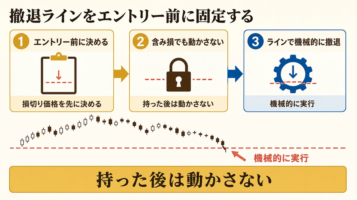 撤退ラインの事前固定