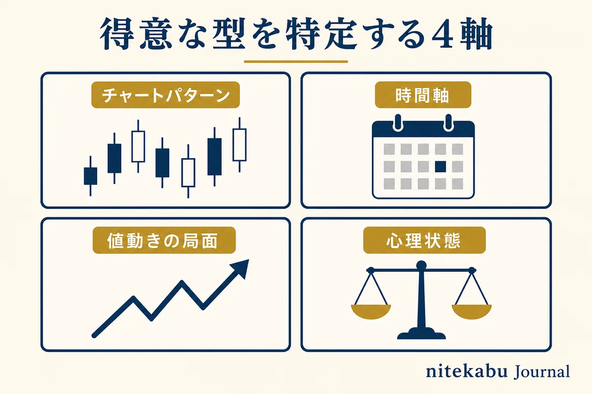 得意な型を特定する軸
