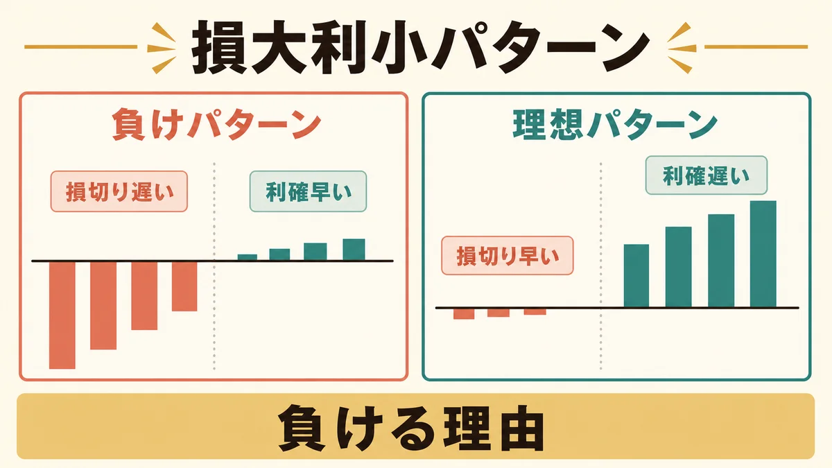 損大利小パターンと理想パターンの比較