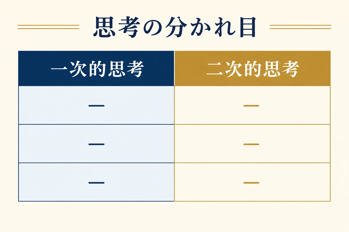 一次的思考と二次的思考の分かれ目
